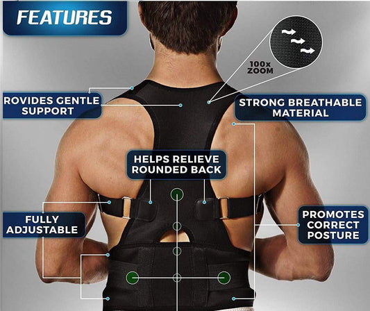 Auroxa™ Professional Posture Corrector Belt - Adjustable Back Support Belt for Spinal Alignment, Muscle Support & Back Pain Relief (Men & Women)